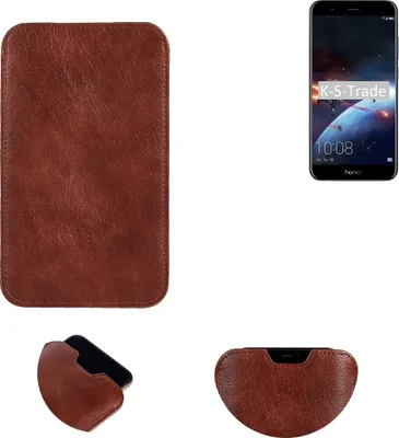 Produktbild von K-S-Trade Schutzhülle Handyhülle kompatibel mit Huawei Honor 8 Pro Handytasche Kunstleder Sleeve in braun