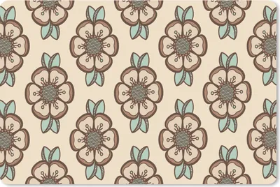 Produktbild von MuchoWow® Schreibtischunterlage Retro - Blumen - Design 60x40 cm - XXL Mauspad - Großes Mauspad