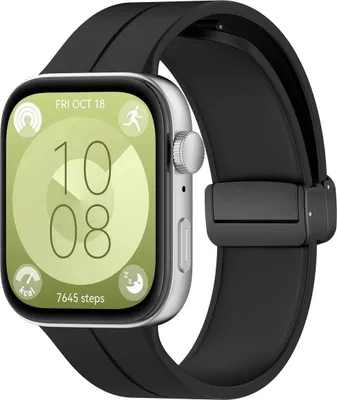 Produktbild von Bizon Armband Uhr Silikon L Huawei Watch Fit 4 Pro / Fit 4 / Fit 3 schwarz