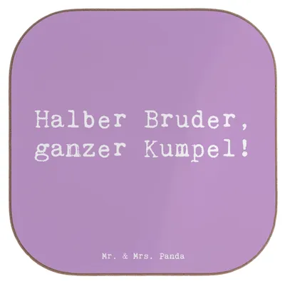 Produktbild von Mr. & Mrs. Panda Tassenuntersetzer Spruch Halbbruder Kumpel - Lavendeltraum - Geschenk, Untersetzer Glas, Familie, Freund, Geschwister, Verbundenheit, gläseruntersetzer