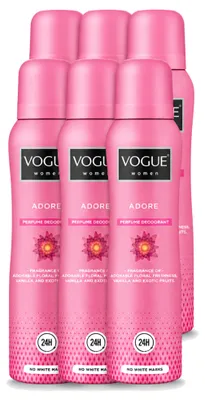 Immagine prodotto di 6 x Deodorante spray Vogue Adore per donna - 150 ml - Confezione - 6 pezzi