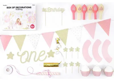 Immagine prodotto di Decorazioni per la festa di compleanno del 1° compleanno in set rosa e oro