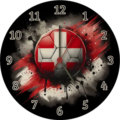 Produktbild von Fußball Schweiz Flagge Wanduhr aus MDF