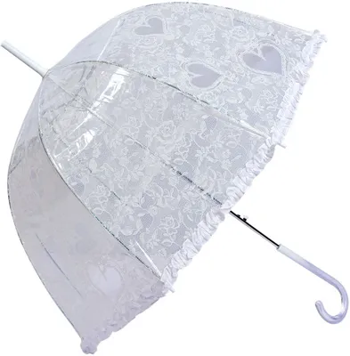 Produktbild von Clayre & Eef Erwachsenen-Regenschirm 60 cm Transparant Kunststoff Herzen