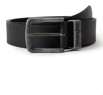 Productafbeelding van WRANGLER - Herenriem - 100% leer - Metalen lus - Zwart