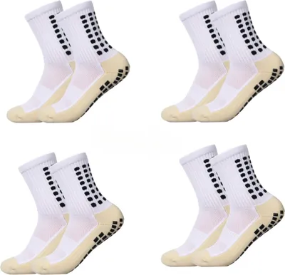 Produktbild von 4 Paar Herren-Fußballsocken mit rutschfestem Griffpolster, Fußball-Basketballsocken, Größe 38-45