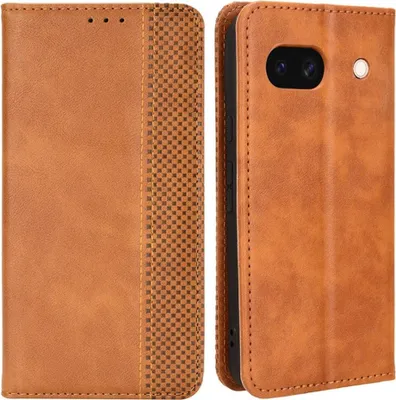 Produktbild von Google Pixel 8a Hülle - Coverup Vintage Style Klapphülle - Braun