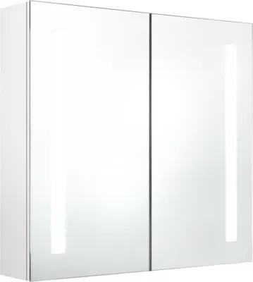 Obrázok produktu pre vidaXL LED zrkadlová skrinka do kúpeľne lesklá biela 62x14x60 cm