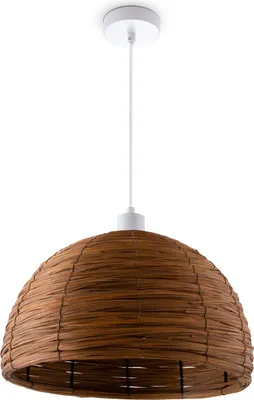 Produktbild von Pendelleuchte Esstischlampe Esszimmer Korb Optik 1,5m Textilkabel Rustikal Boho