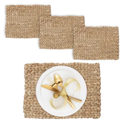 Platzset-Set 4er, geflochten, Wasserhyazinthe, 1,5x42x30 cm, rechteckig