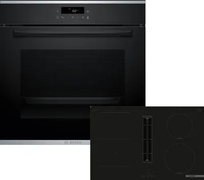 Produktbild von Bosch Einbau-Backofen-Set, HBA271BB3 + PVS811B16E, Einbau-Backofen, Kochfeld mit Dunstabzug (Induktion) HBD473FH84