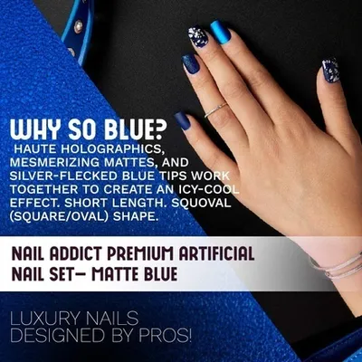 Image de Nail Addict Matte Blue Nail Polish 1 Unit