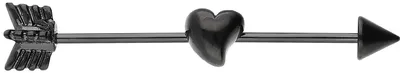 Produktbild von Zungenpiercing, Intim-Piercing Chirurgenstahl Industrial Ohrpiercing PFEIL + HERZ