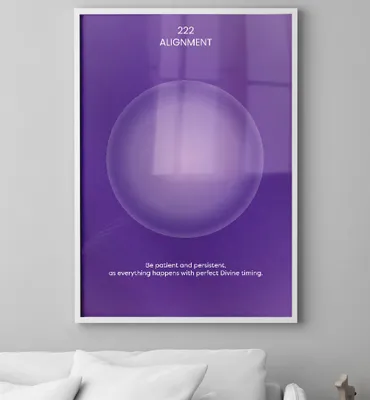 Produktbild von Poster Aura Engelszahlen 222 Ausrichtung Lila, groesse_poster:50x70 cm, groesse_rahmen:birke 50x70 cm