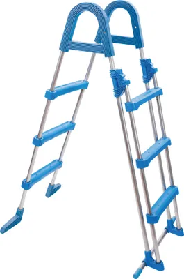 Produktbild von myPOOL Sicherheitsleiter mit Edelstahl Holmen-Edelstahl 0,90 m 2x3 Stufen