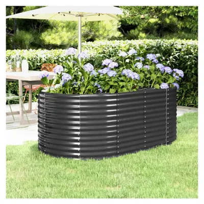 Produktbild von Hochbeet aus Metall für Pflanzen, Kräuter und Blumen 175x100x68 cm Anthrazit