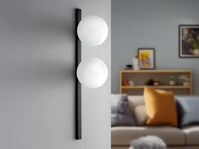 Produktbild von Wandleuchte Enoire Schwarz-Weiß Höhe 60cm