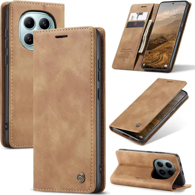 Immagine prodotto di Custodia per Xiaomi Redmi Note 15 5G/4GBrown, Custodia in Finto cuoio retrò con funzione di supporto marrone