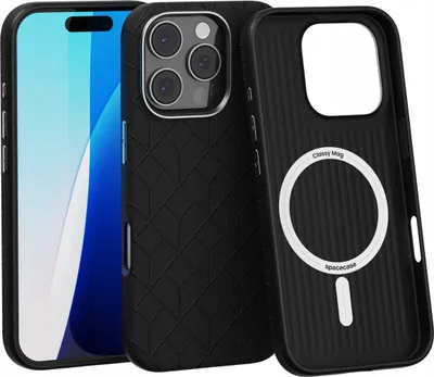 Obrázek produktu pro Magnetické pouzdro pro MagSafe z kůže SPACECASE Classy Mag pro iPhone 16 Pro Černá