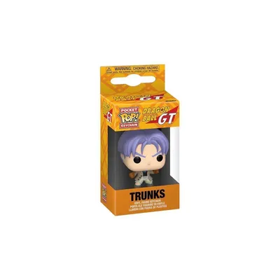 A Funko Pocket POP! Keychain of Trunks from Dragon Ball GT in its packaging.