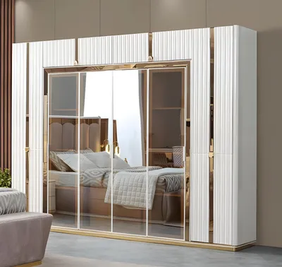 Obrázek produktu pro bílá skleněná skříň do ložnice Dřevěné skříně Elegantní nábytek