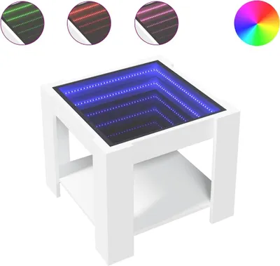 Produktbild von vidaXL LED-Couchtisch Weiß 53x53x45 cm Holzwerkstoff