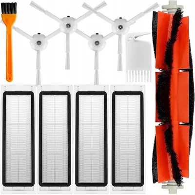 Image de Kit de nettoyage pour robot aspirateur : 4 filtres HEPA + 4 brosses - Ensemble C
