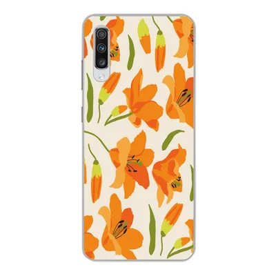 Produktbild von MuchoWow® Handyhülle Schutzhülle Hülle für Samsung Galaxy A70 Blumen - Lilie - Muster Silikon Softcase Handy Hülle - Schutzhaube