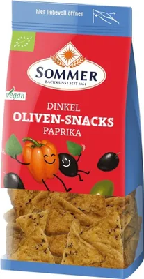 Produktbild von Dinkel-Oliven-Snacks - Paprika 150g
