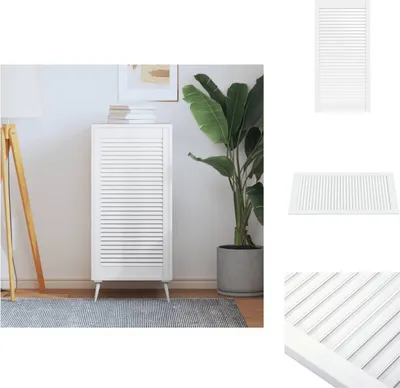 Image de vidaXL Porte d'armoire design à lamelles blanc 99,3x49,4 cm pin massif - portes d'armoire