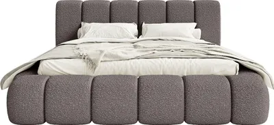 Productafbeelding van FEDVE Boxspringbed Goa, bekleed met chenillestof, 160x200 cm, mokka