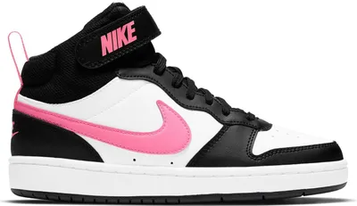A studio shot of a Nike Court Borough Mid 2 (Gs) sneaker.