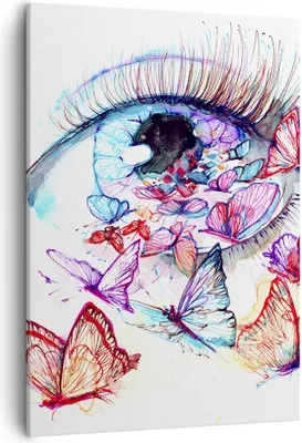 Produktbild von Bild auf Leinwand - Leinwandbild - Einteilig - Auge Butterflys Fantasie Fantasie - 50x70cm - Wand Bild - Wandbilder - Leinwanddruck - Wanddekoration - Leinwand bilder - Wandbild - PA50x70-3096