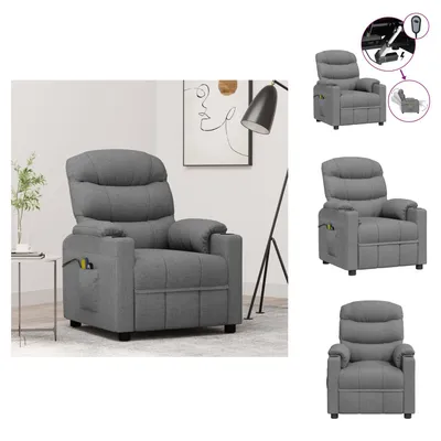 Obrázok produktu pre masážne kreslo vidaXL Electric Light Grey Fabric - Masážne kreslo