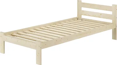 Produktbild von Einzelbett Gästebett 90x200 Fichte massiv lackiert mit wählbarem Zubehör V-60.60-09Rollrost inkl.