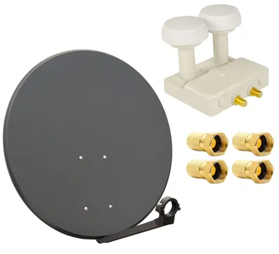 Produktbild von PremiumX SAT Anlage 80cm Antenne Twin Monoblock LNB 4x F-Stecker