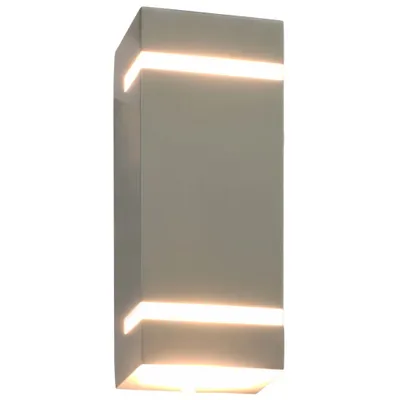 Immagine prodotto di vidaXL Luci da parete per esterni 2 pezzi 35 W Argento Rettangolare