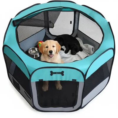 Image de Puppyren, 125 x 125 x 64 cm, Cage pliable pour petits animaux