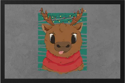 Produktbild von Weihnachtselch Fußmatte Weihnachtsparty Elch Tanz Merry Christmas Frohes Fest Weihnachtsmann Winter Weihnachtsabend