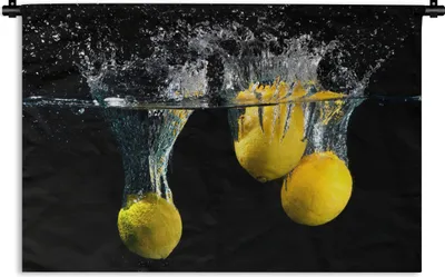 Produktbild von MuchoWow® Wandteppich Wandbehang Zitrone - Frucht - Stilleben - Wasser - Gelb 60x40 cm Tapisserie Dekoration Wandtuch - Wanddekorationen