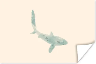 Produktbild von MuchoWow® Poster Fisch - Meer - Grau - Aquarell 30x20 cm - Plakate - Print