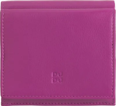 Produktbild von DUDU Geldbeutel Potremonnaie FUCHSIA VIOLETT BUNT Echtleder leicht praktisch Damen