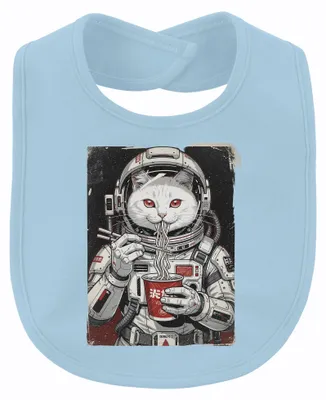 Produktbild von Ramen Katze Astronaut Weltall Nudeln Japanisch Anime Weltraum Baby Lätzchen, Hellblau, Einheitsgröße