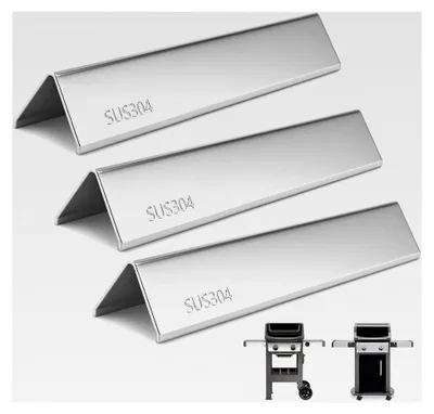 Produktbild von Flavorizer Bars für Weber Spirit E210, S210, E220, S220 mit vorderen Bedienknöpfen, 304 Edelstahl Heizplatte für Weber Spirit 200 Serie Gasgrill, 3 Stück, 38,9 cm