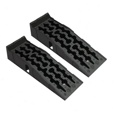 Produktbild von Auto Auffahrrampen - Kfz Servicerampen Set - 7,2 t Tragkraft - 17,5 cm Hubhöhe - Rutschfeste Kunststofframpe - 2er Set - Schwarz