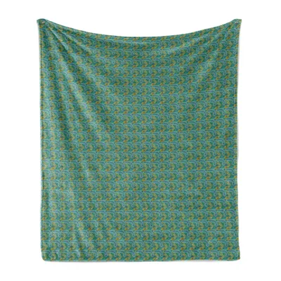 Produktbild von ABAKUHAUS orientalisch Weich Flanell Fleece Decke, Geometrisches Paisley-Muster, Gemütlicher Plüsch für den Innen- und Außenbereich, 125 x 175 cm, Mehrfarbig