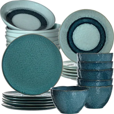 Produktbild von Leonardo Keramikgeschirr-Set Matera 24tlg. blau, 026059