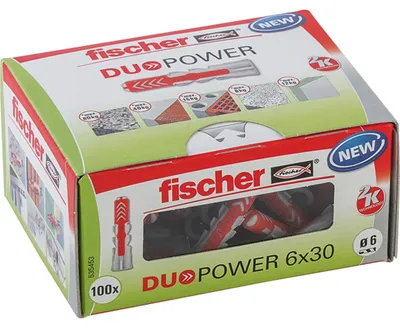 Zdjęcie produktu dla Fischer DUOPOWER, Okrągły, 3 cm, 6 mm, 4 cm, 100 szt.
