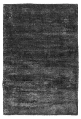 Productafbeelding van Padiro stijlvol laagpolig vloerkleed 80 x 150 cm - donkergrijs - modern effen ontwerp - voor vloerverwarming - van viscose en katoen