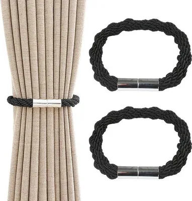 Produktbild von Famanu Magnetische Halter für Gardinen – 2 Stück, Schwarz